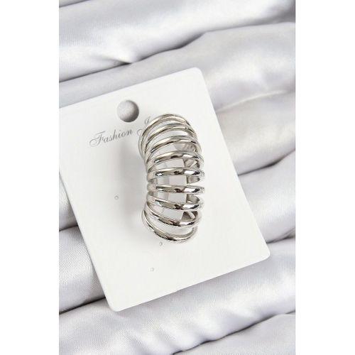 Pirinç Yay Model Gümüş Renk Sağ Kıkırdak Küpe