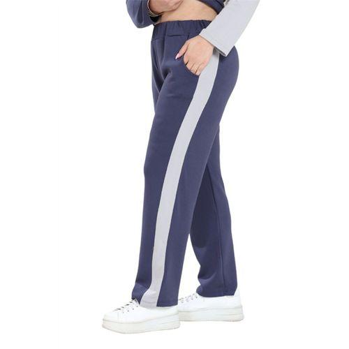 Melsay Butik Lacivert Grimelanj Renk Bloklu Modal Kadın Eşofman Takımı