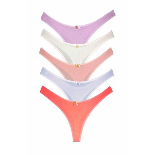 5 Adet Pamuklu Kadın Klasik Tanga Soft Renkler