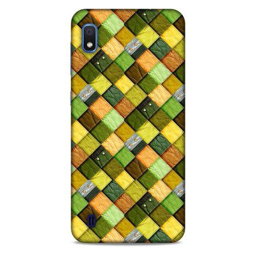 Samsung Galaxy A10 Kılıf Patchwork (49) Ultra Silikon Kılıf Sarı Yeşil