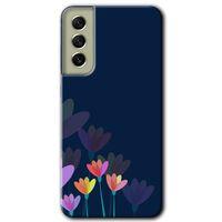 MRCİLETİSİM Samsung Galaxy S21 FE Kılıf HD Desen Baskılı Arka Kapak + Temperli Cam - Çizim Çiçekleri
