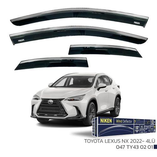Toyota Lexus NX 2022 Sonrası - Kromlu Cam Rüzgarlığı 4Lü Parça