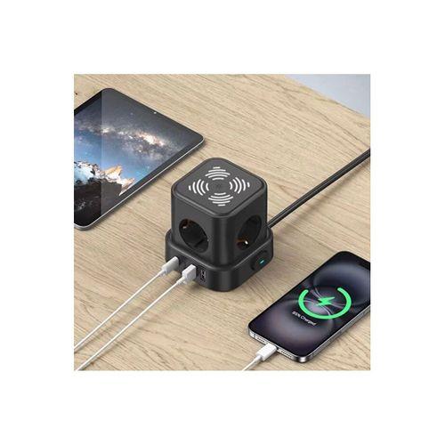 4lü Akım Korumalı Priz Gece Lambalı 2xusb 2xtype-c Çıkış Yüksek Gerilim Koruma Çoklu Priz Çoğaltıcı