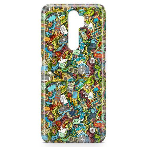 Oppo A5 2020 Kılıf Doodle Bilgisayar Cep Telefonu Arka Kapak Koruma Desenli Full Koruyucu