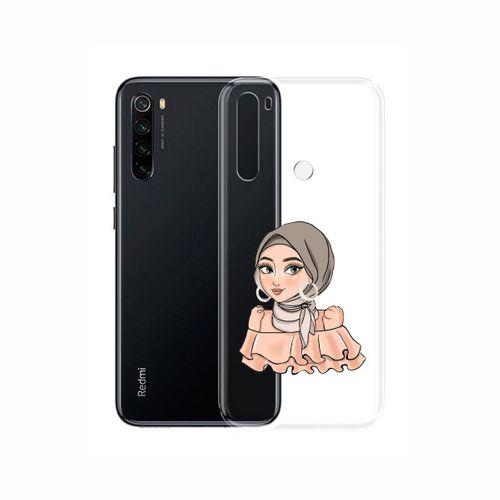 Xioami Redmi Note 8 Başörtülü Kız Şeffaf Telefon Kılıfı