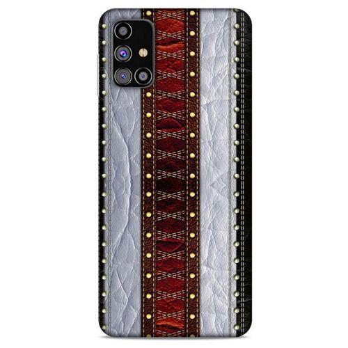 Samsung Galaxy M31s Kılıf Patchwork (11) Tam Koruma Siyah Gri
