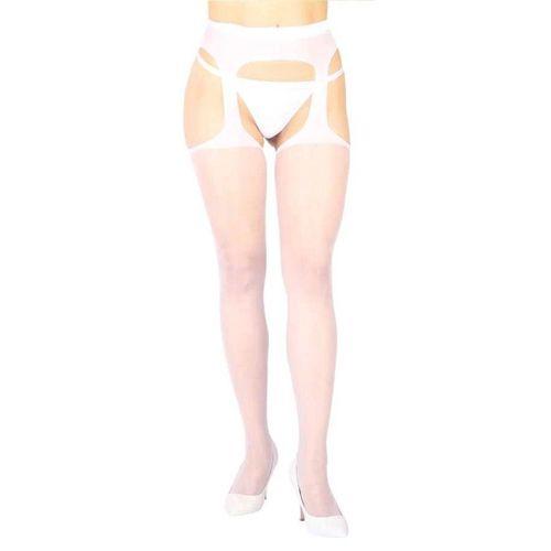 Beyaz Özel Bölgesi Açık Fantazi Külotlu Çorap