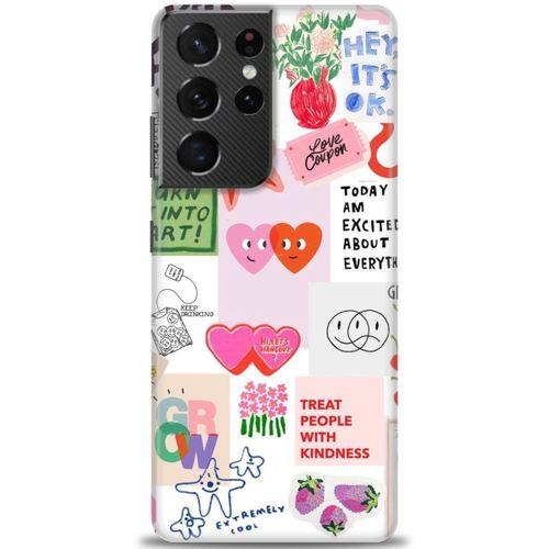 Samsung Galaxy S21 Ultra Kılıf HD Baskılı Kılıf - Keep Fashion + Tam Ekran Koruyucu