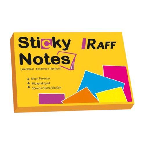 RAFF NEON TURUNCU  YAPIŞKANLI NOT KAĞIDI ( 75 mm x 50 mm)