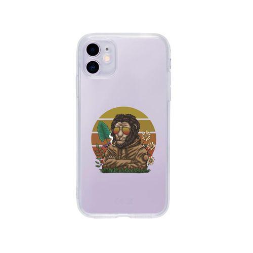 iPhone 11 Cool Lion Desenli Premium Şeffaf Silikon Kılıf