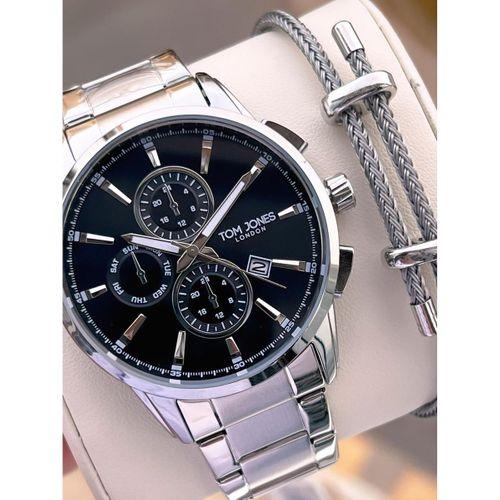 Tom Jones Bileklik Hediyeli Çelik Kordon 3 Atm Suya Dayanıklı 2 Yıl Garantili Erkek Kol Saati 2462.2