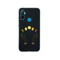 Oppo Realme C3 Ay Evreleri Desenli Premium Silikonlu Siyah Telefon Kılıfı