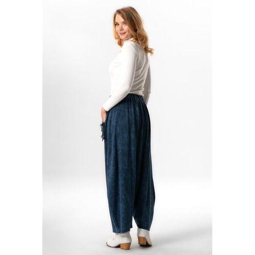 Beli Lastikli Behin Çift Cepli Sonbahar ve Kışlık Otantik Triko Şalvar İndigo indg