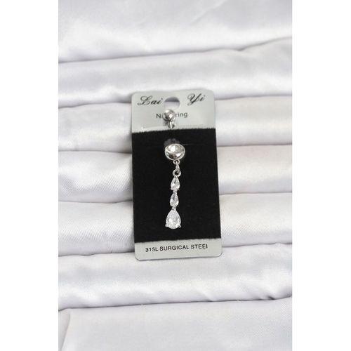 316L Cerrahi Çelik Sallantılı Damla Model Göbek Piercing
