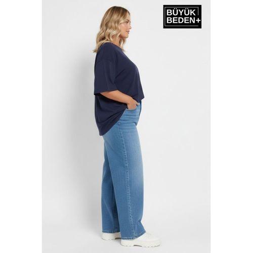 Büyük Beden Kadın  Basic Bisiklet Yaka 2 li Tişört Seti SPR26BTSK510+2