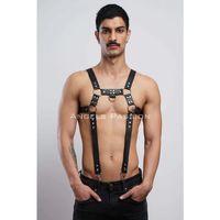 Erkek  Göğüs Harness, Erkek  Deri Pantolon Askısı, Erkek  Clubwear - Brfm23