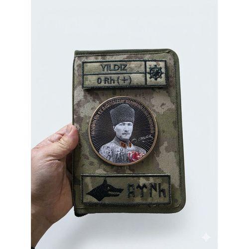 Göktürkçe Türk Kurt İsimlik - Kamuflaj Ajanda Uyumlu - 4cm x 12 cm