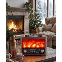 Taşınabilir Şömine Efektli Bluetooth Hoparlör Fm Radyo Led Işıklı Müzik Çalar