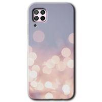 Huawei P40 Lite Kılıf Kapak - Blur Lights +Hayalet Ekran Yandan Gözükmez