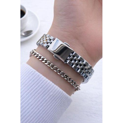 Ferrucci Çelik Kordon 2 Yıl Garantili 3 Atm Suya Dayanıklı Kadın Kol Saati+Bileklik F.EM03591.4