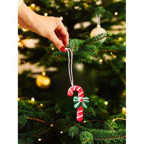 Karşı Köyden Özel Tasarım El Yapımı Yılbaşı / Noel Ağacı Süsü – Baston Şeker Dekor