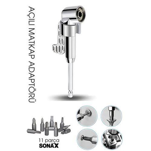 105° Açılı Matkap Adaptörü Seti – 1/4” Hex Şaftlı, 11 Parça Çok Fonksiyonlu Vidalama Uçları