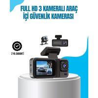 3 Kameralı Araç İçi Kayıt Cihazı 1080p Full Hd Gece Görüşlü Ve Wi-fi Bağlantılı