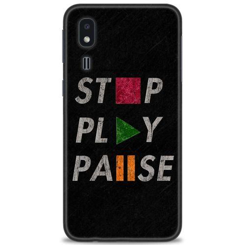 Samsung Galaxy A2 Core Kılıf HD Baskılı Kılıf - Stop Play + Tam Ekran Koruyucu