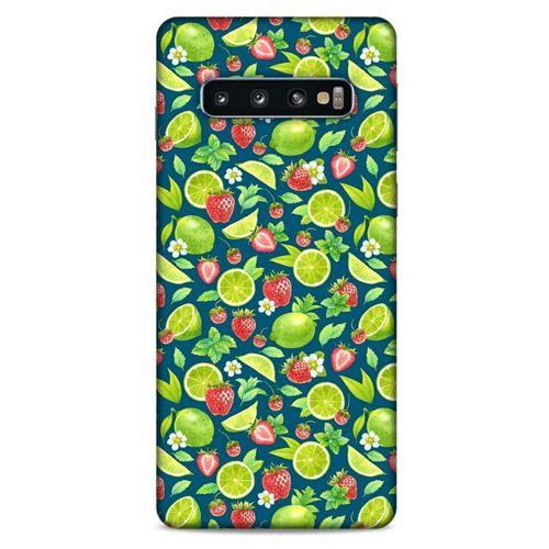 Frutix Çilek Lime  01 Samsung Galaxy S10 Kılıf Desenli Silikon