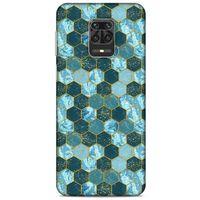 Mermer Desenli (21) Tema Koruyucu Kapak Akuamarin Xiaomi Redmi Note 9S Kılıf