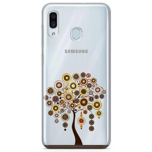 Samsung Galaxy A20 Kılıf Kahverengi Motifler Arka Kapak Koruma Desenli Full Koruyucu