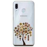 Samsung Galaxy A20 Kılıf Kahverengi Motifler Arka Kapak Koruma Desenli Full Koruyucu