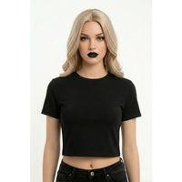 Crop Kısakollu Body Siyah Renk