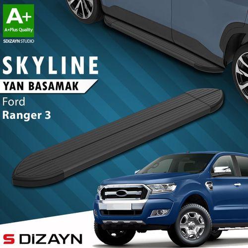 S-Dizayn Ford Ranger 3 Skyline Siyah Yan Basamak 203 Cm 2012-2022 A+ Kalite