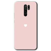 MRCİLETİSİM Xiaomi Redmi 9 Kılıf Baskılı Kapak - Sade Kalp + 5D Tam Kaplayan Cam