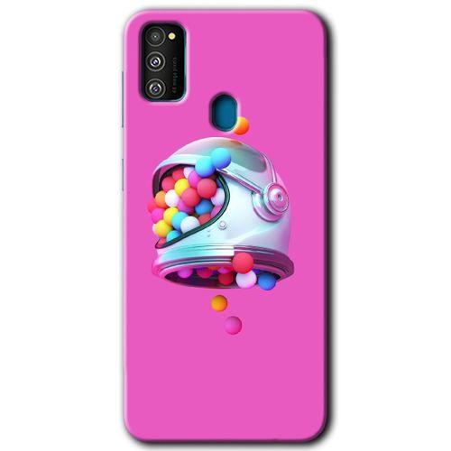 MRCİLETİSİM Samsung Galaxy M21 Kılıf Baskılı Kapak - Uzay Başlığı +Tam Ekran Koruyucu