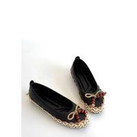 Ilwe Siyah Cilt Babet Ayakkabı