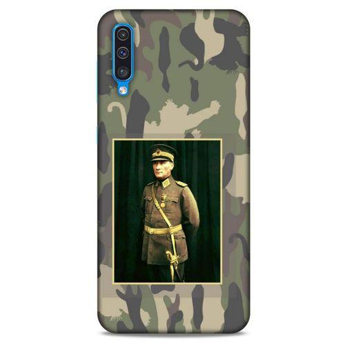 Samsung Galaxy A50 Kılıf Atatürk (13) Silikon Kap Kamuflaj