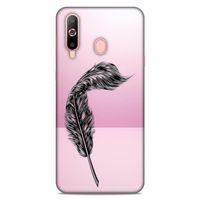 Lopard Samsung Galaxy A60 Uyumlu Kılıf Tattoo's (29) Arka Koruma Kılıfı Tüy Dövmesi