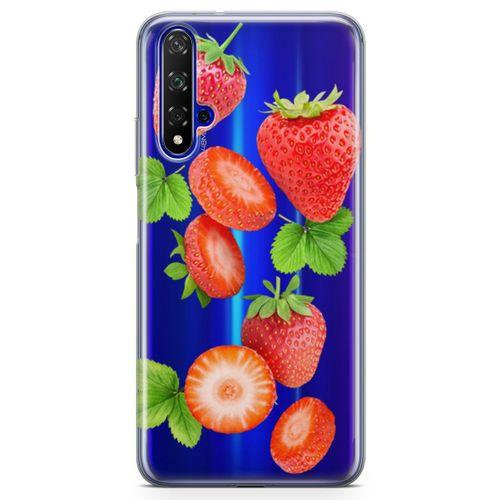 Honor View 20 Kılıf Çilek Reçeli Arka Kapak Koruma Desenli Full Koruyucu