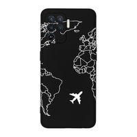 Oppo Reno 5 Lite World Map Lines Desenli Premium Silikonlu Telefon Kılıfı