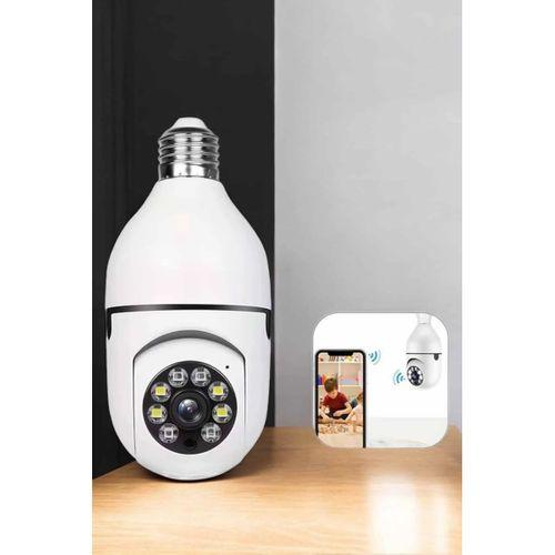 Ampul Görünümlü Güvenlik Kamerası Duylu Wifi Kamerası Dönebilen