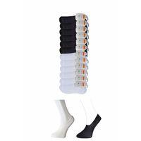 Siyah ve Beyaz Erkek Babet Çorap 12 çift