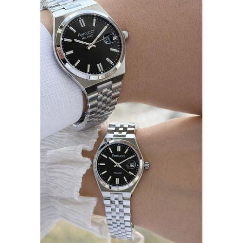 Ferrucci Çift Sevgili Saati Çelik Kordon 3 Atm Suya Dayanıklı Kol Saati VS.BLKT.0830