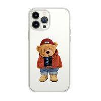 iPhone 13 Pro Max Uyumlu Teddy Bear Desenli Kamera Lens Korumalı Premium Silikonlu Şeffaf Kılıf