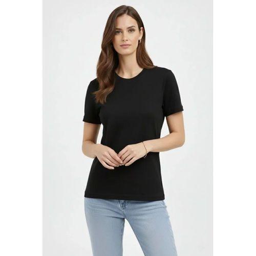 Bisiklet Yaka Tişört Regular Kalıp Basic Pamuklu Günlük Kullanım T-shirt - Siyah