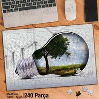 Asil Hobi Çevre Dostu - Enerji - Ampul Yapboz-ayak Destekli Çerçeveli 240 Parça Puzzle