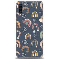 Samsung Galaxy A70 Kılıf HD Baskılı Kılıf - Gökyüzü Kalp + Tam Ekran Koruyucu
