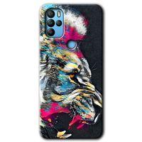 MRCİLETİSİM General Mobile GM 21 Pro Kılıf HD Desen Baskılı Arka Kapak + Temperli Cam - Colorfull Aslan