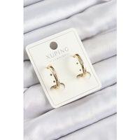 Xuping Zirkon Taşlı Oval Model Gold Renk Kadın Küpe